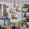 Koyoto Suspension, Boule lumineuse, Suspension grappe Chrome, Fumé, 4 lumières