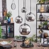 Koyoto Suspension, Boule lumineuse, Suspension grappe Chrome, Fumé, 4 lumières