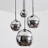 Koyoto Suspension, Boule lumineuse, Suspension grappe Chrome, Fumé, 4 lumières