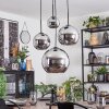 Koyoto Suspension, Boule lumineuse, Suspension grappe Chrome, Fumé, 4 lumières