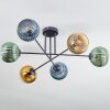 Koyoto Plafonnier, Boule lumineuse 78 cm Bleu, Or, Vert, 6 lumières