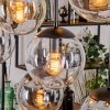 Gastor Suspension, Boule lumineuse, Suspension Ambre, Chrome, Clair, Fumé, 8 lumières