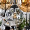 Gastor Suspension, Boule lumineuse, Suspension Ambre, Chrome, Clair, Fumé, 8 lumières