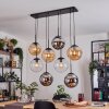 Gastor Suspension, Boule lumineuse, Suspension Ambre, Chrome, Clair, Fumé, 8 lumières