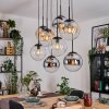 Gastor Suspension, Boule lumineuse, Suspension Ambre, Chrome, Clair, Fumé, 8 lumières