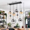 Gastor Suspension, Boule lumineuse, Suspension Ambre, Chrome, Clair, Fumé, 8 lumières