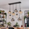 Gastor Suspension, Boule lumineuse, Suspension Ambre, Chrome, Clair, Fumé, 8 lumières