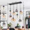 Gastor Suspension, Boule lumineuse, Suspension Ambre, Chrome, Clair, Fumé, 8 lumières