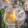 Koyoto Suspension, Boule lumineuse, Suspension grappe Ambre, Chrome, Clair, Fumé, 4 lumières