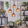 Ripoll Suspension, Boule lumineuse, Suspension grappe Clair, Cuivré, 4 lumières