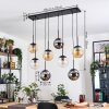 Gastor Suspension, Boule lumineuse, Suspension Ambre, Chrome, Clair, Fumé, 8 lumières