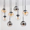 Gastor Suspension, Boule lumineuse, Suspension Ambre, Chrome, Clair, Fumé, 8 lumières