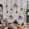Gastor Suspension, Boule lumineuse, Suspension Ambre, Clair, Fumé, 8 lumières