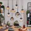 Gastor Suspension, Boule lumineuse, Suspension Ambre, Clair, Fumé, 8 lumières