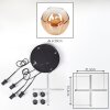 Ripoll Suspension, Boule lumineuse, Suspension grappe Ambre, Clair, 4 lumières
