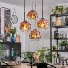 Ripoll Boule lumineuse, Suspension grappe Clair, Cuivré, 4 lumières