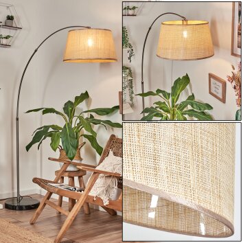 Sabadim Lampadaire Nickel mat, Noir, 1 lumière