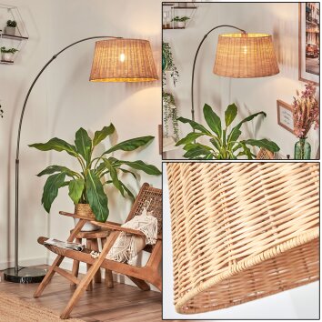 Cavaca Lampadaire Nickel mat, Noir, 1 lumière