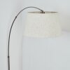 Bassagoda Lampadaire, Lampadaires arc Nickel mat, Noir, 1 lumière, Abat-jour en tissu