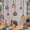 Ripoll Suspension, Boule lumineuse, Suspension Ambre, Clair, Fumé, 6 lumières