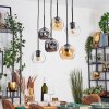 Ripoll Suspension, Boule lumineuse, Suspension Ambre, Clair, Fumé, 6 lumières