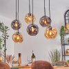 Ripoll Suspension, Boule lumineuse, Suspension Ambre, Fumé, 6 lumières