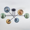 Koyoto Plafonnier, Boule lumineuse 78 cm Bleu, Or, Vert, 6 lumières