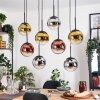 Gastor Suspension, Boule lumineuse, Suspension Chrome, Or, Clair, Cuivré, Fumé, 8 lumières
