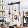 Gastor Suspension, Boule lumineuse, Suspension Ambre, Chrome, Clair, Fumé, 8 lumières