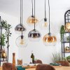 Koyoto Suspension, Boule lumineuse, Suspension Ambre, Clair, Fumé, 6 lumières