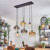 Koyoto Suspension, Boule lumineuse, Suspension Ambre, Clair, Fumé, 6 lumières