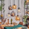 Ripoll Suspension, Boule lumineuse, Suspension Ambre, Clair, Fumé, 6 lumières