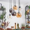 Ripoll Suspension, Boule lumineuse, Suspension Ambre, Clair, Fumé, 6 lumières