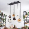 Ripoll Suspension, Boule lumineuse, Suspension Ambre, Clair, Fumé, 6 lumières