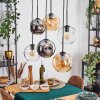 Ripoll Suspension, Boule lumineuse, Suspension Ambre, Clair, Fumé, 6 lumières
