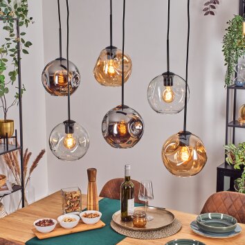 Ripoll Suspension, Boule lumineuse, Suspension Ambre, Clair, Fumé, 6 lumières Ripoll Suspension, Boule lumineuse, Suspension Ambre, Clair, Fumé, 6 lumières