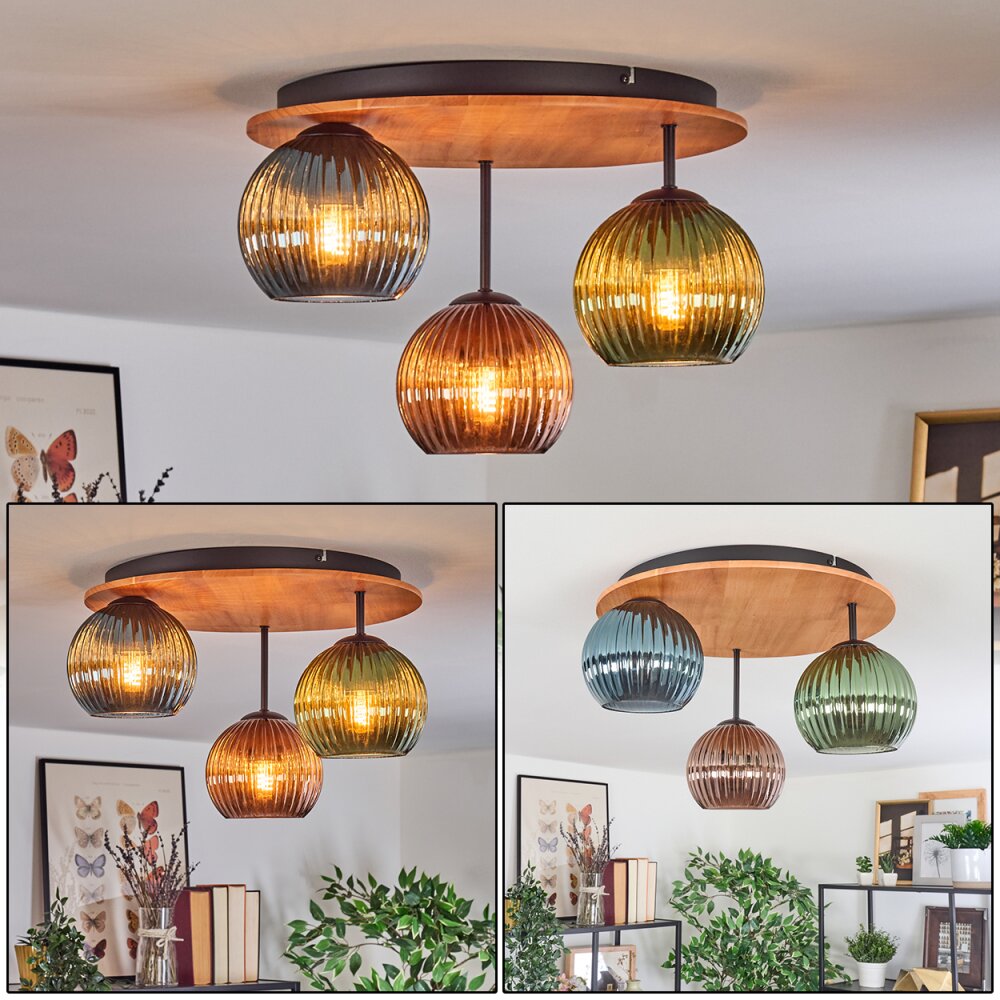 Koyoto Plafonnier, Boule lumineuse 40 cm Écru, Noir, 3 lumières main product photo