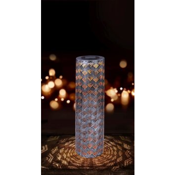 Lampe solaire Globo REX LED Argenté, 1 lumière