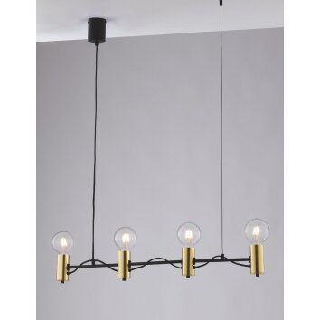 Suspension Gnarp Noir doré, 4 lumières Suspension Gnarp Noir doré, 4 lumières