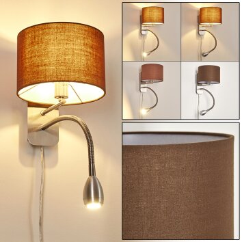 Applique murale Wiby LED Nickel mat, 2 lumières