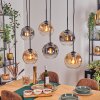 Ripoll Suspension, Boule lumineuse, Suspension Ambre, Clair, Fumé, 6 lumières