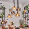 Ripoll Suspension, Boule lumineuse, Suspension Ambre, Clair, Fumé, 6 lumières