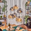 Ripoll Suspension, Boule lumineuse, Suspension Ambre, Clair, Fumé, 6 lumières