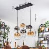 Ripoll Suspension, Boule lumineuse, Suspension Ambre, Clair, Fumé, 6 lumières