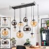 Gastor Suspension, Boule lumineuse, Suspension Ambre, Chrome, Clair, Fumé, 8 lumières