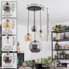 Ripoll Suspension, Boule lumineuse, Suspension grappe Ambre, Chrome, Clair, Fumé, 4 lumières