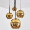 Koyoto Suspension, Boule lumineuse, Suspension grappe Or, 4 lumières