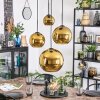 Koyoto Suspension, Boule lumineuse, Suspension grappe Or, 4 lumières