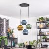 Koyoto Suspension, Boule lumineuse, Suspension grappe Bleu, Or, Vert, 4 lumières