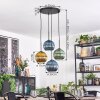 Koyoto Suspension, Boule lumineuse, Suspension grappe Bleu, Or, Vert, 4 lumières